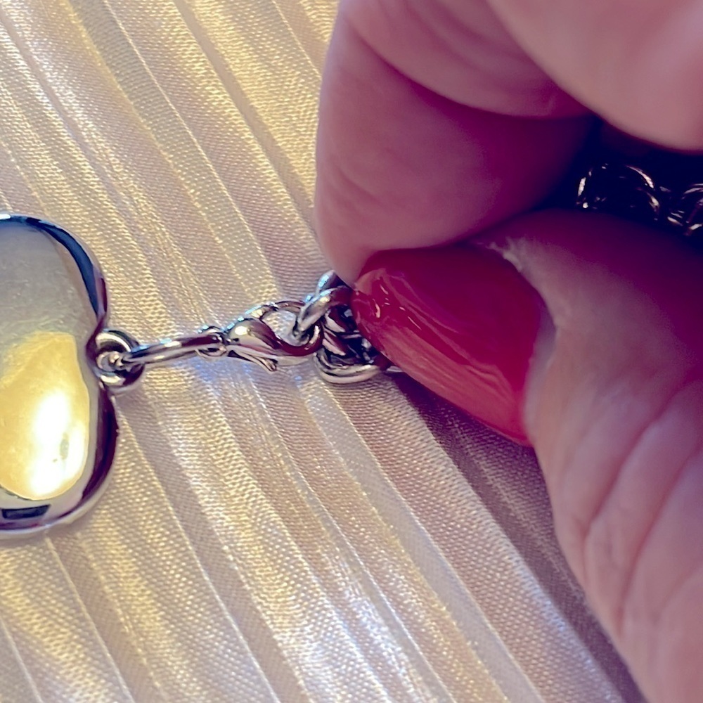 Thick silver tone chain with detachable heart - Picture 5 of 5